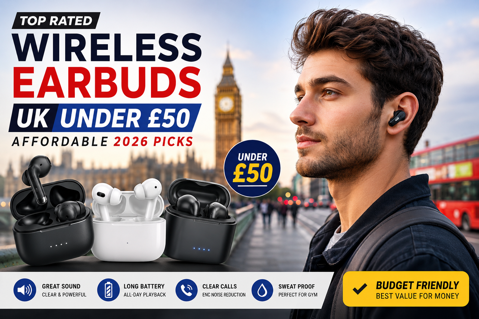 best wireless earbuds uk under £50
