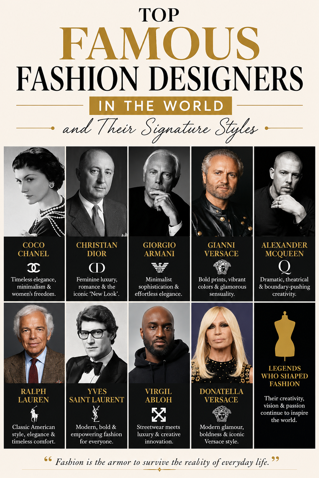 Top Famous Fashion Designers in the World and Their Signature Styles